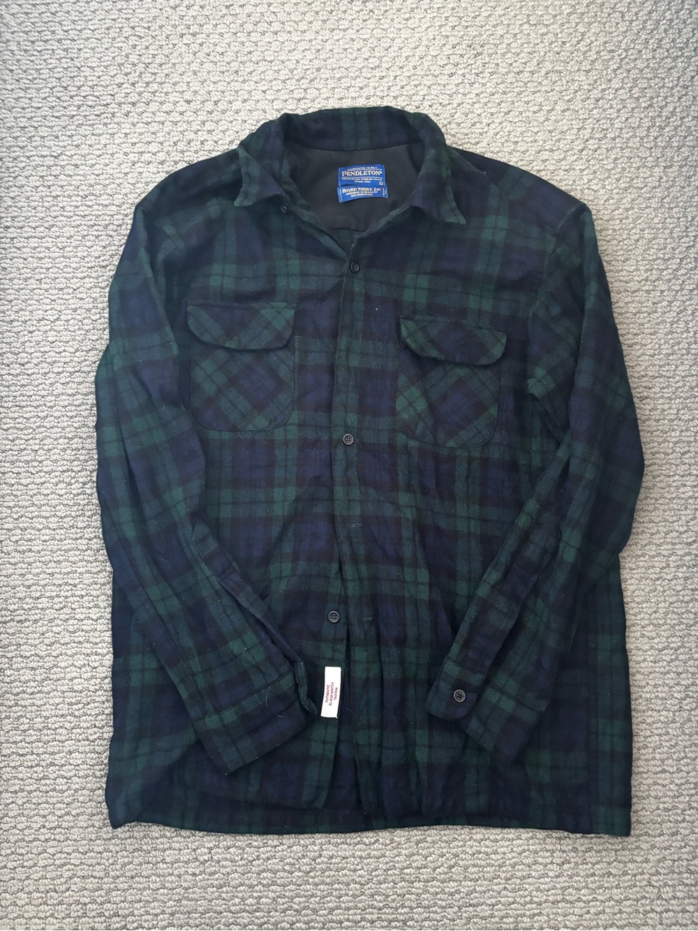 Pendleton Blackwatch Plaid Wool Shirt in Green and Navy